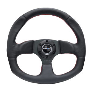 NRG Leather Wrapped Flat bottom steering wheel RST-009R-RS