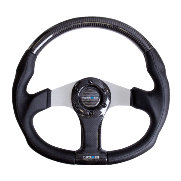 NRG Silver Carbon Fiber steering wheel ST-013CFSL